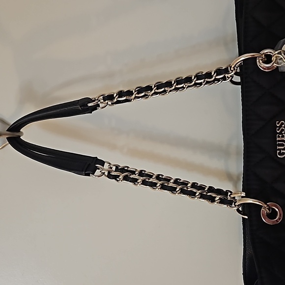 GUESS Black Quilted Sweet Candy Tote Shoulder Bag - Picture 5 of 13